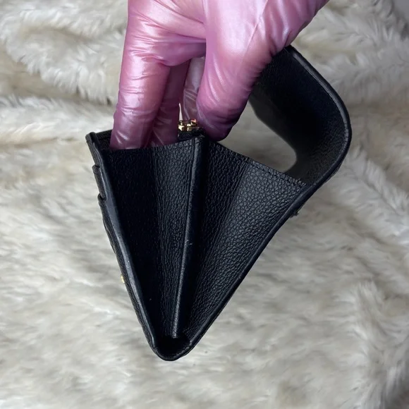 Louis Vuitton Black Monogram Empreinte Envelope Wallet with Gold Hardware - Picture 6 of 8